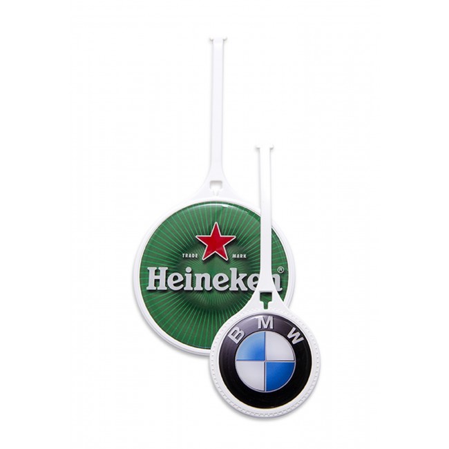 Promotional 60 Mm White Plastic Flexi Golf Bag Tag