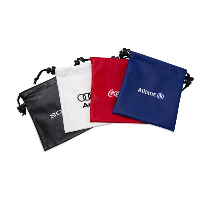 Promotional Leatherette Embroidered Drawstring Golf Gift Bag