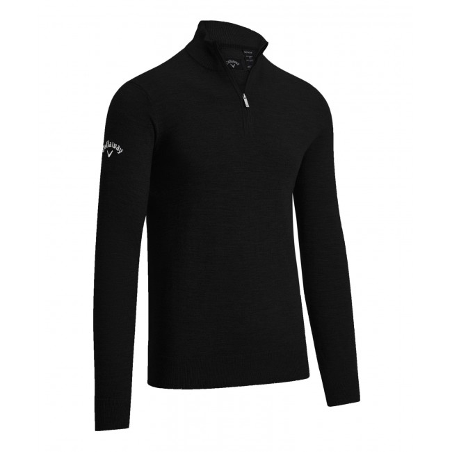 Promotional Callaway Gent'S Quarter Zipped Merino Golf Sweater With Embroidery To 1 Position