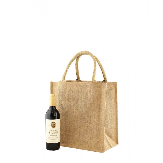 Promotional 6 Bottle Jute Bag Natural