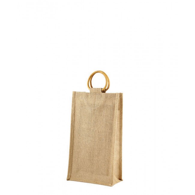 Promotional 2 Bottle Jute Bag Natural