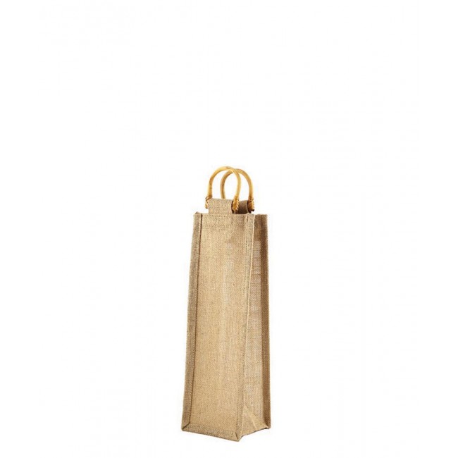 Promotional 1 Bottle Jute Bag Natural