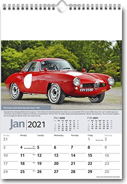 Promotional Collectors Cars Wall Calendar