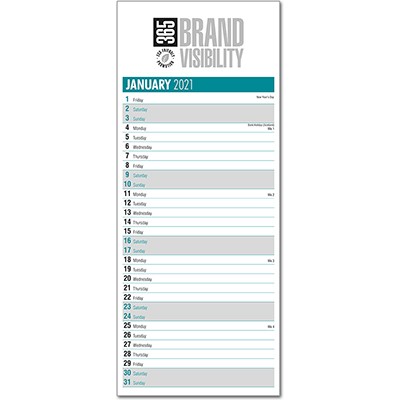 Promotional Appointments Slim Line Planner Calendar