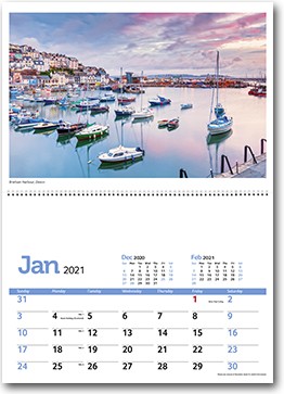 Promotional Scenic Britain Central Spiral Wall Calendar