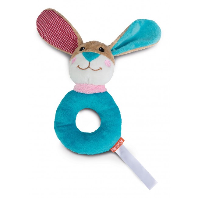 Promotional Grab toy rabbit, round with rattle