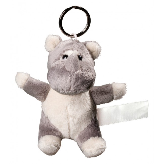 Promotional Plush rhino with keychain