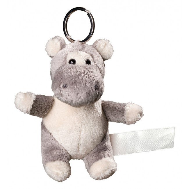 Promotional Plush hippo with keychain