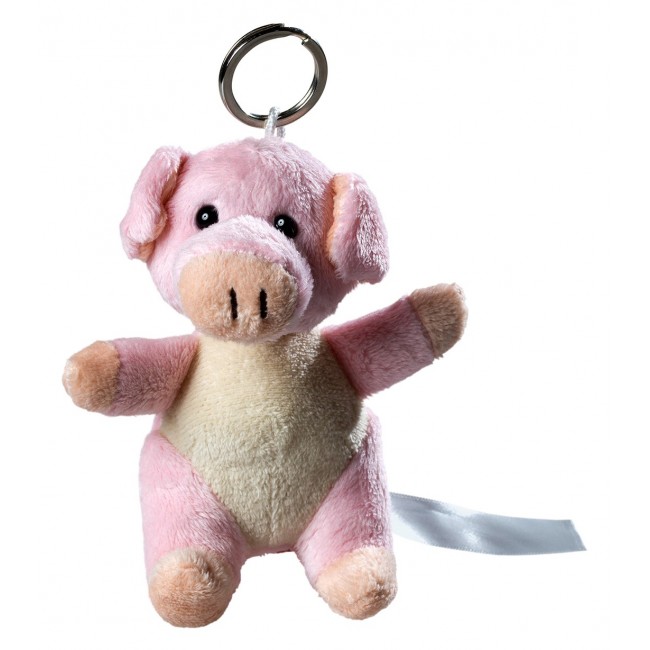 Promotional Plush pig with keychain