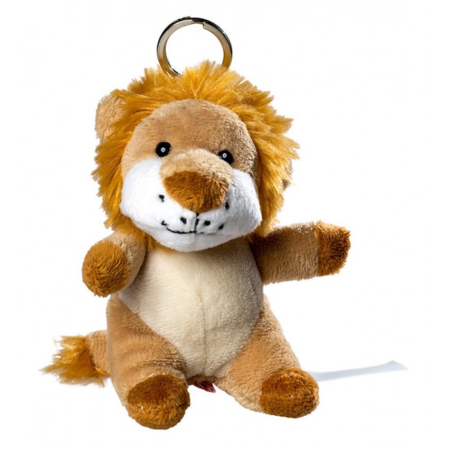 Promotional plush lion with keychain