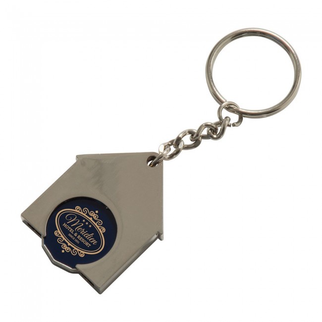 Promotional House Shaped Trolley Coin Keyring