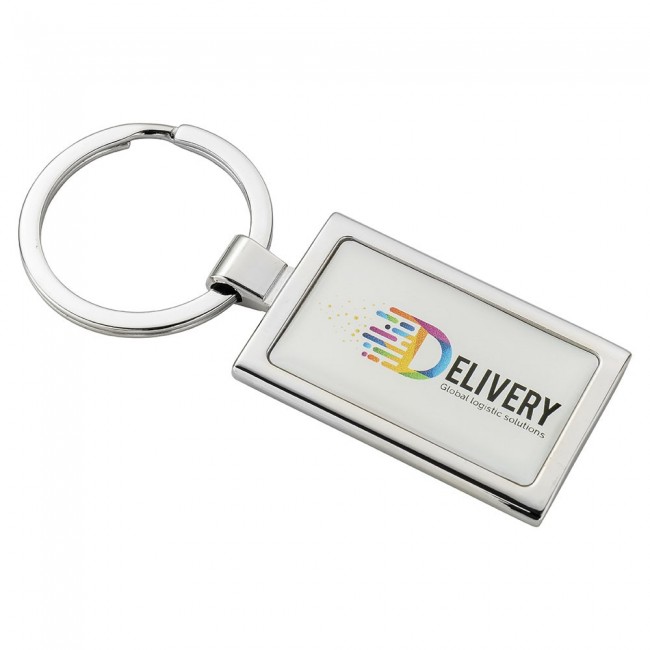 Promotional Rectangular Alloy Injection Keyring UK Stock