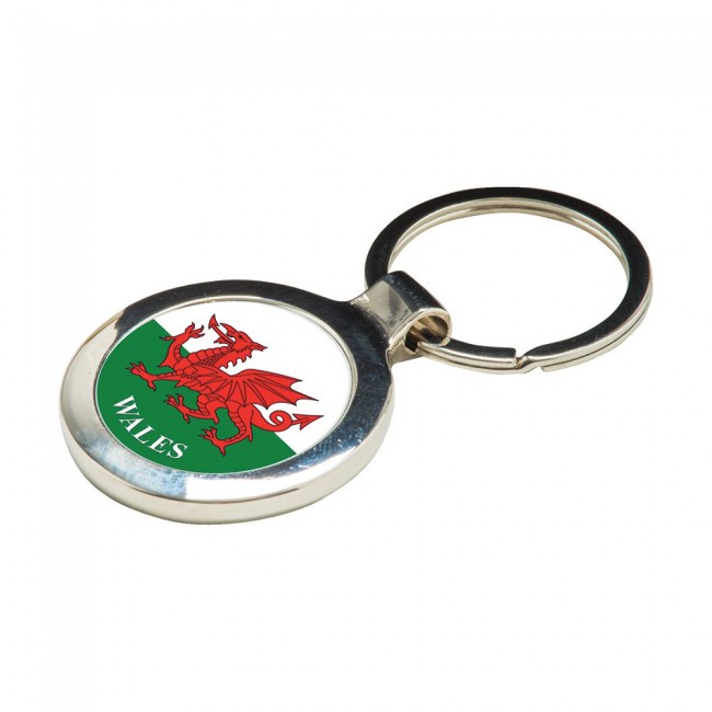 Promotional Round Alloy Injection Keyring UK Stock