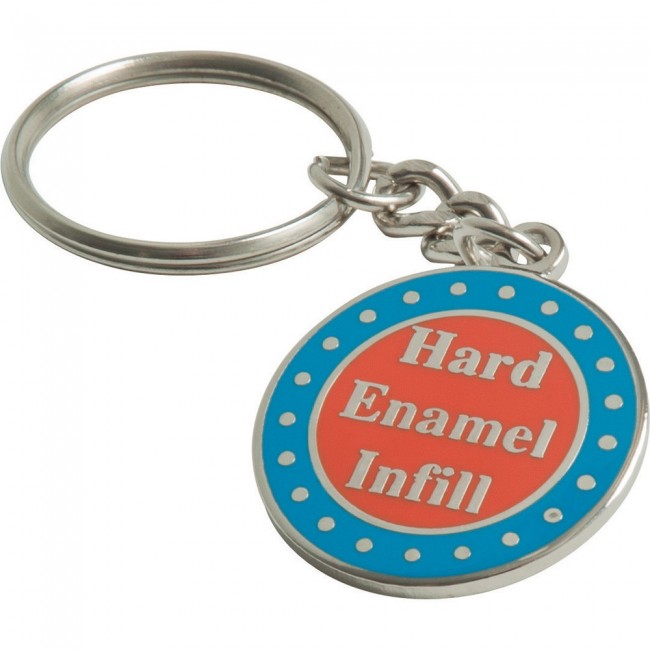 Promotional Stamped Copper Hard Enamel Bespoke Keyring 50mm