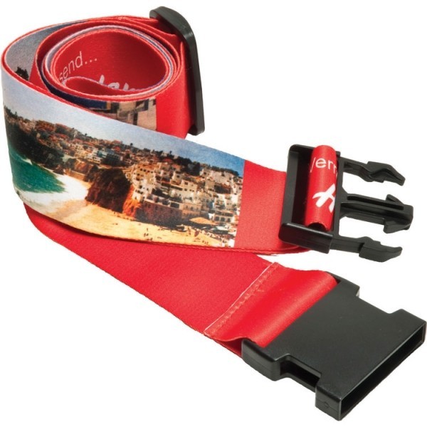 Promotional Luggage Strap with Plastic Buckle & Adjuster Dye Sublimation