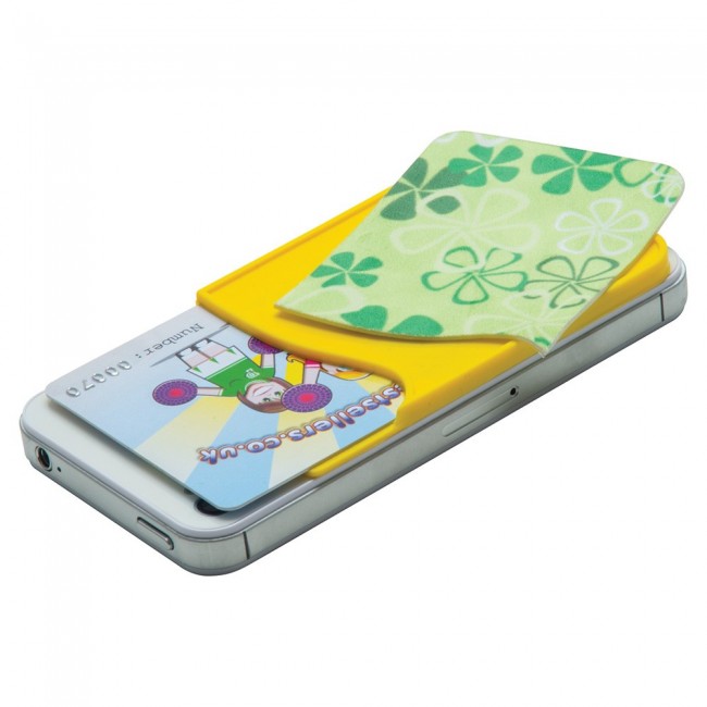 Promotional Silicone Smart Wallet With Sticky Screen Cleaner