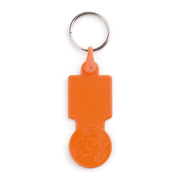 Promotional Trolley Coin Plastic Keyring