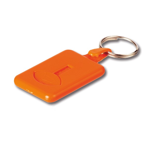 Promotional Trolley Coin Plastic Keyring