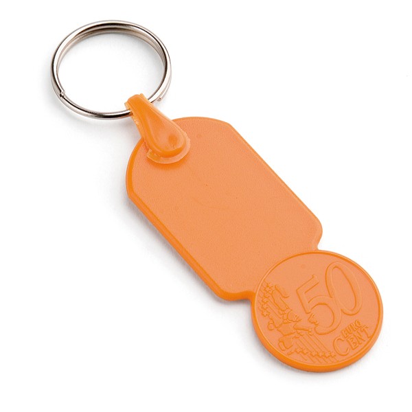 Promotional Trolley Coin Plastic Keyring