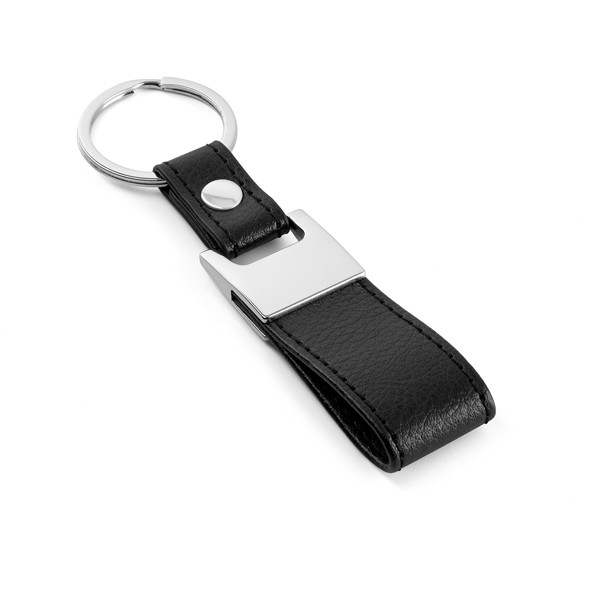 Promotional Imitation Leather & Metal Keyring