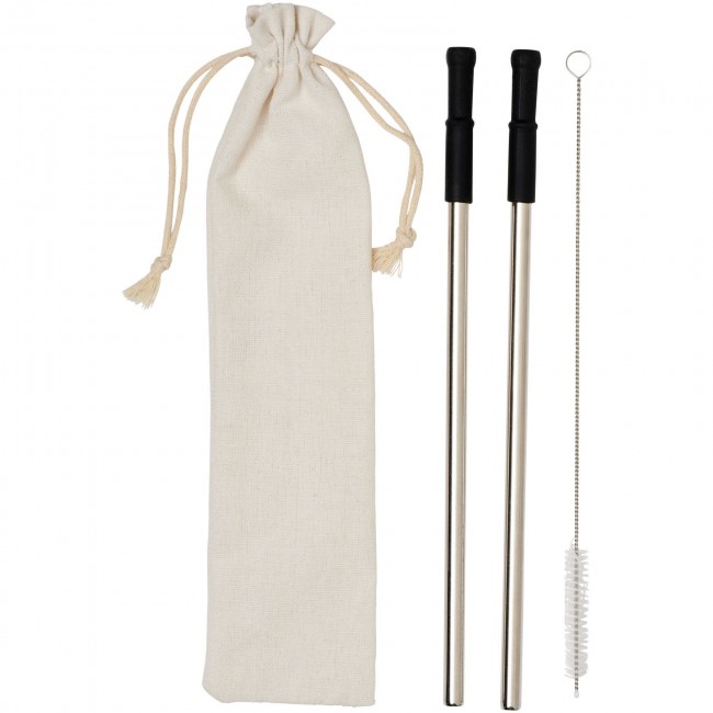 Promotional Lena Reusable Stainless Straw Set