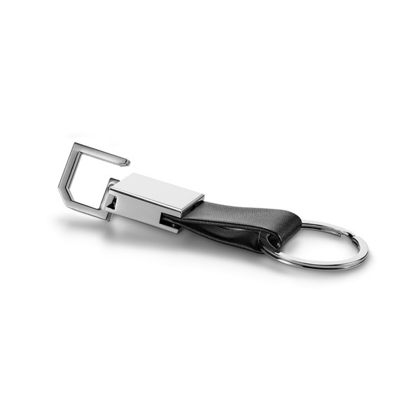 Promotional Imitation Leather & Metal Keyring