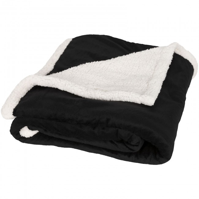 Promotional Lauren sherpa fleece plaid blanket - Image 3