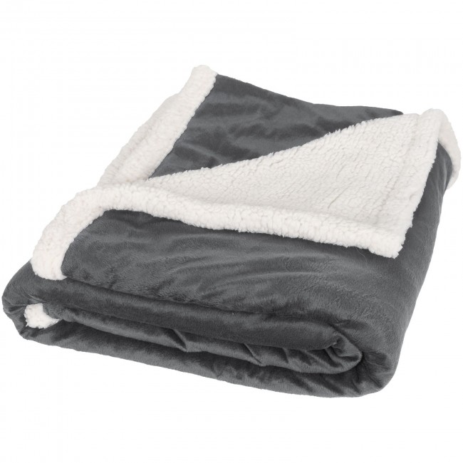 Promotional Lauren sherpa fleece plaid blanket - Image 2