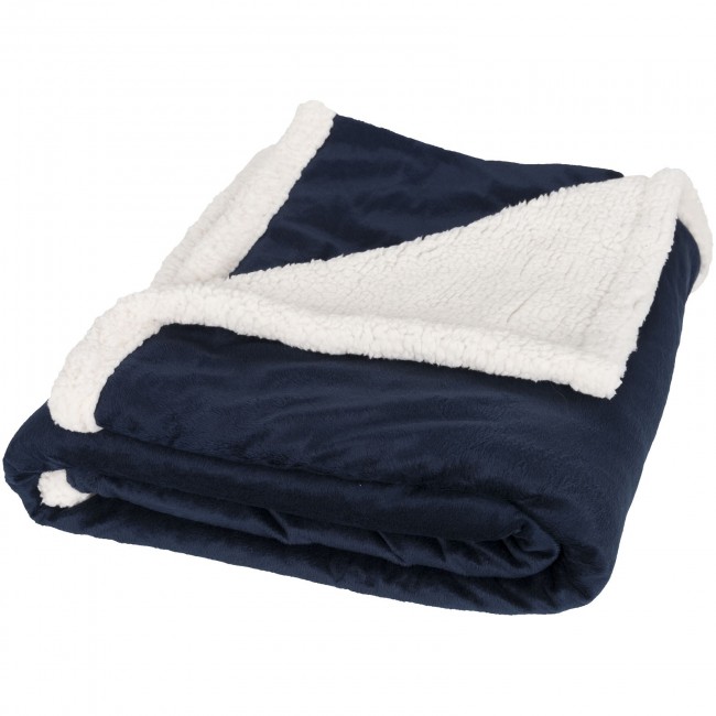 Promotional Lauren sherpa fleece plaid blanket - Image 1