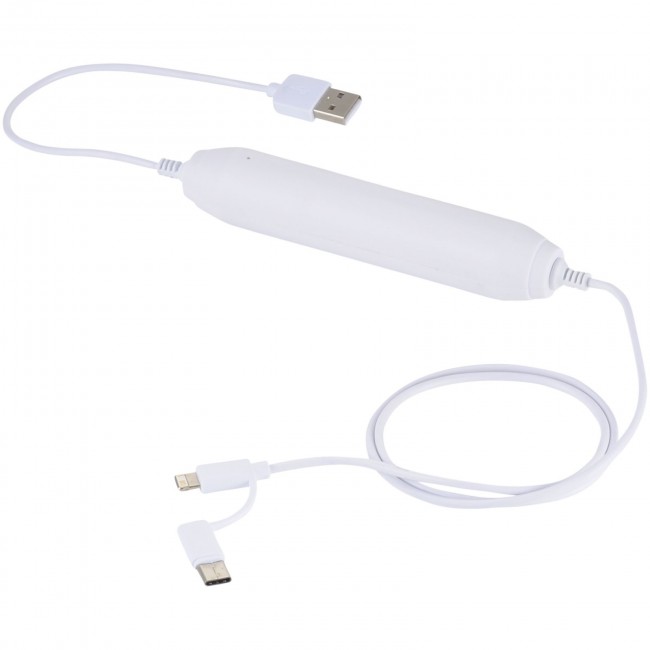 Promotional Path 2000 mAh Power Bank with 3-in-1 Cable - Image 2