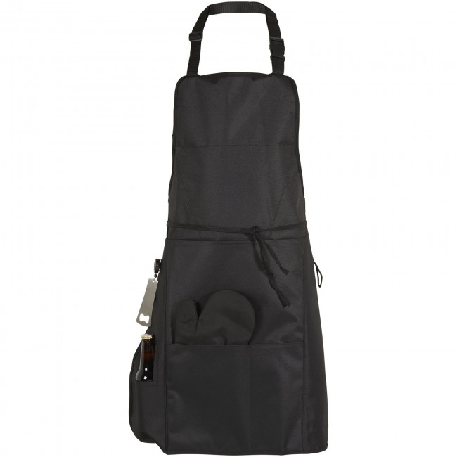 Promotional Grill BBQ apron with insulated pocket