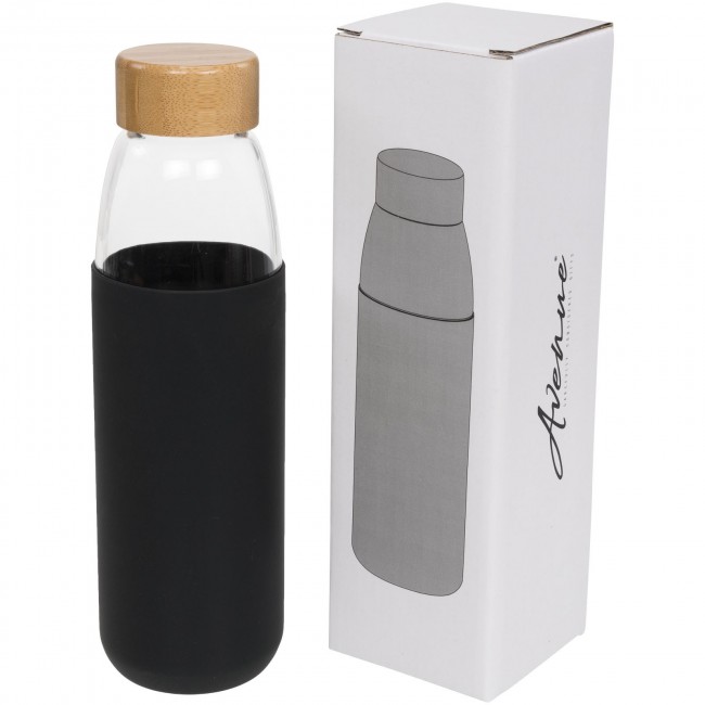 Promotional Kai 540 ml glass sport bottle with wood lid - Image 4