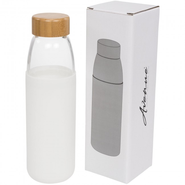 Promotional Kai 540 ml glass sport bottle with wood lid - Image 3