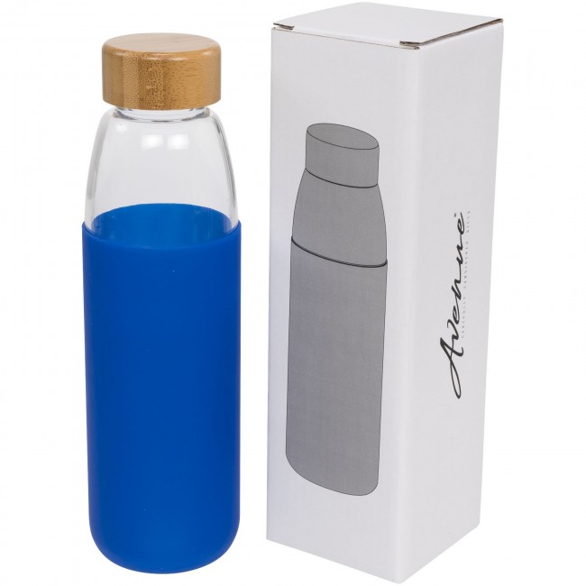 Promotional Kai 540 ml glass sport bottle with wood lid - Image 2