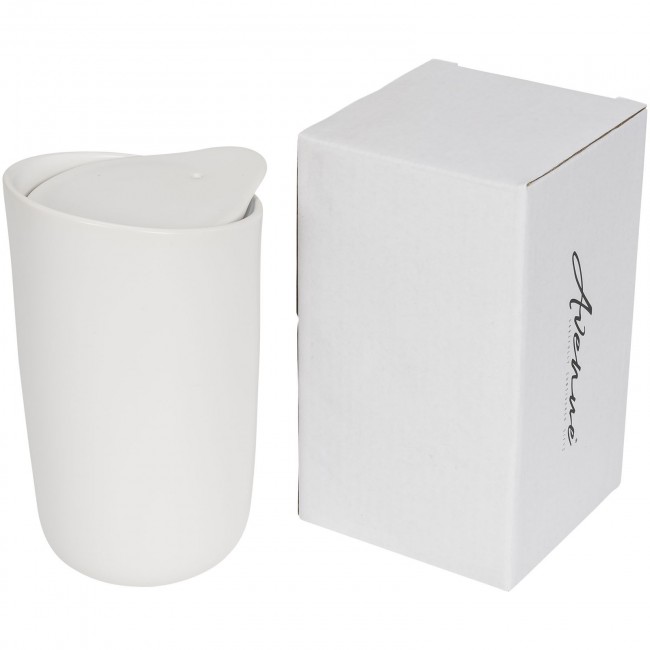 Promotional Mysa 410 ml double wall ceramic tumbler - Image 4