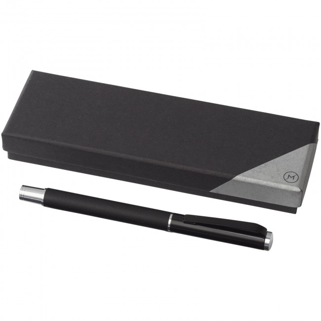 Promotional Pedova rollerball pen with leather barrel