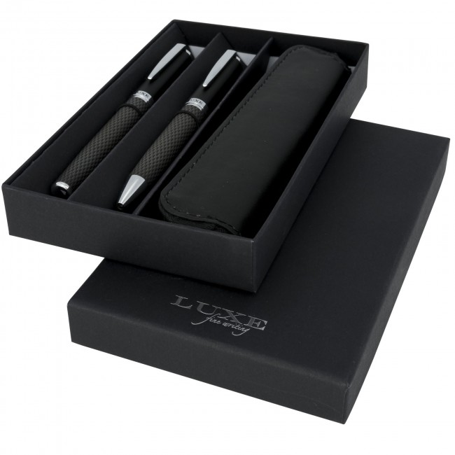 Promotional Carbon duo pen gift set with pouch