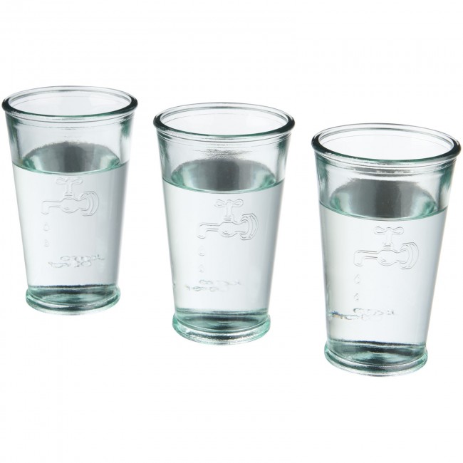 Promotional Ford 3-piece water glass set from recycled glass