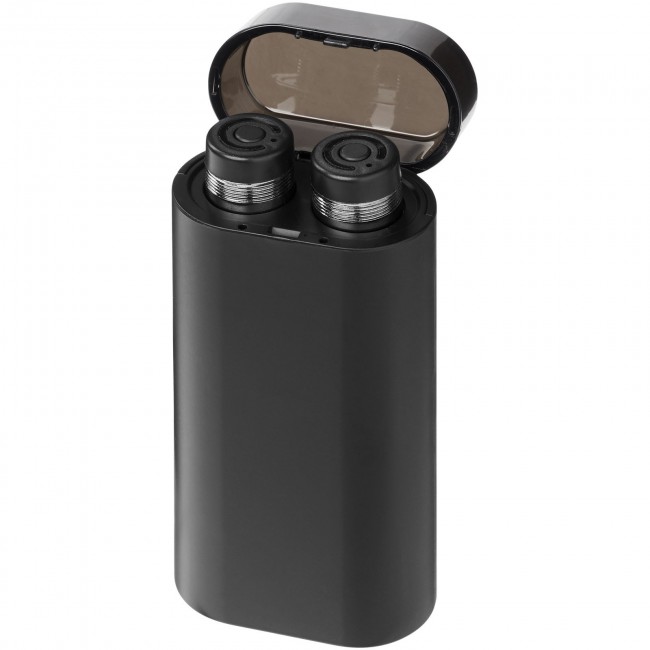 Promotional Glow TrueWireless earbuds with light-up power bank