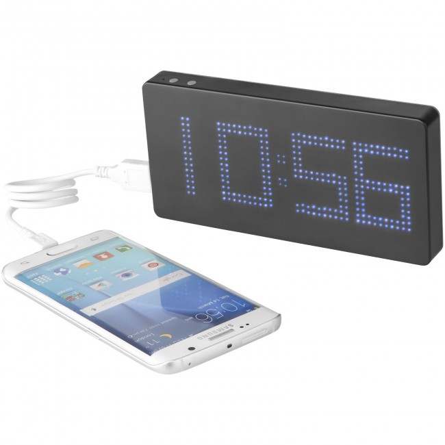 Promotional Clok 8000 mAh LED time display power bank