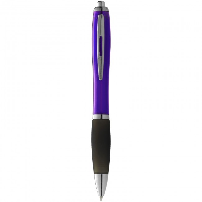 Promotional Nash ballpoint pen with coloured barrel and black grip - Image 3