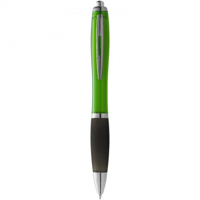 Promotional Nash ballpoint pen with coloured barrel and black grip - Image 1