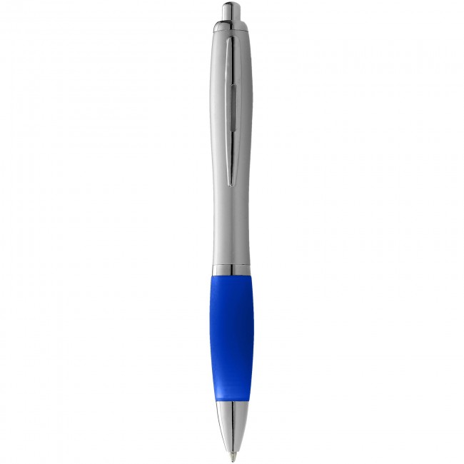 Promotional Nash ballpoint pen with silver barrel with coloured grip - Image 9