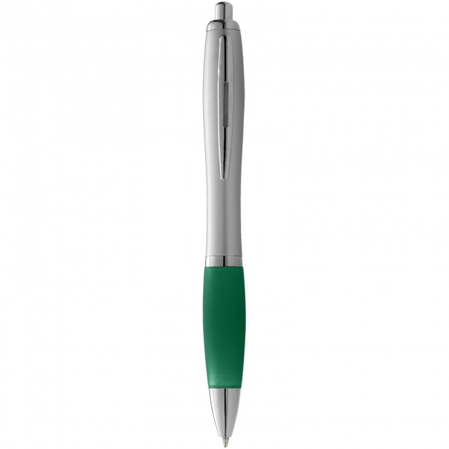 Promotional Nash ballpoint pen with silver barrel with coloured grip - Image 8