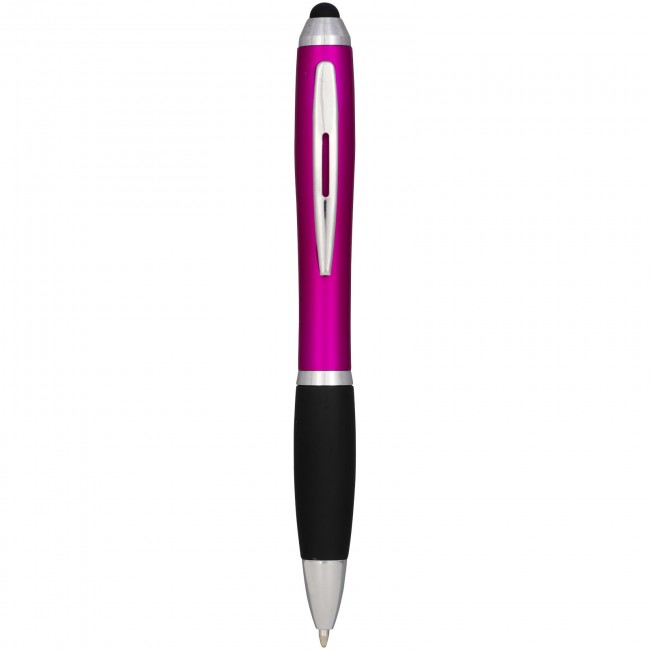 Promotional Nash coloured stylus ballpoint pen with black grip - Image 1