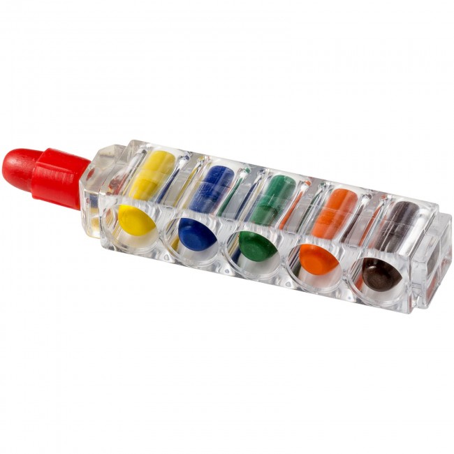 Promotional Waxy 6-piece crayon set with clear casing