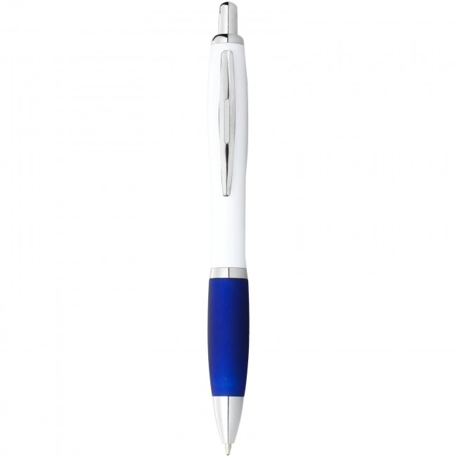 Promotional Nash ballpoint pen with white barrel and coloured grip - Image 9