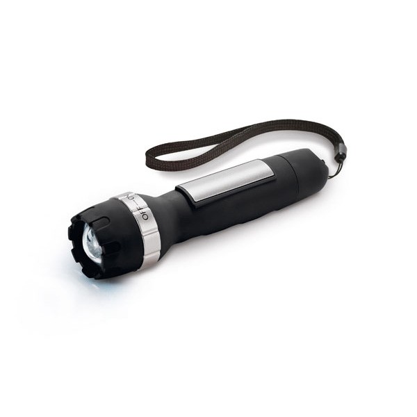 Promotional Flashlight With Rubber Finsh