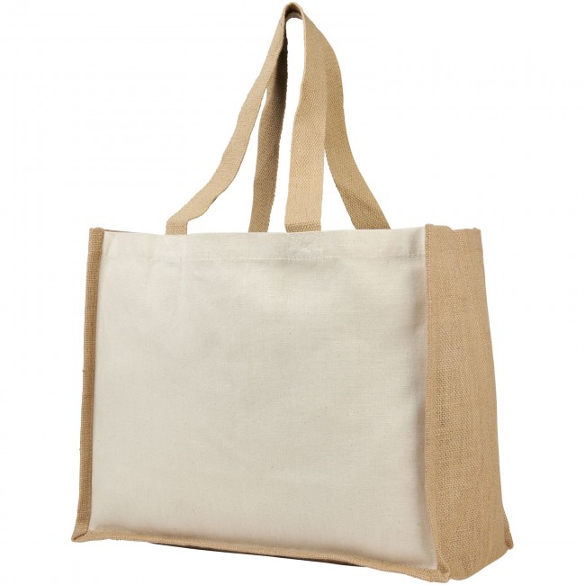 Promotional Varai 340 g/m² canvas and jute shopping tote bag