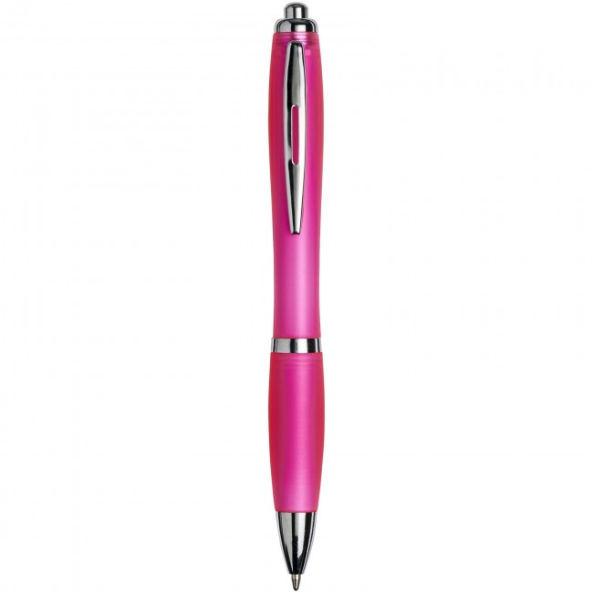 Promotional Frosted Curvy ballpoint pen-WH - Image 1